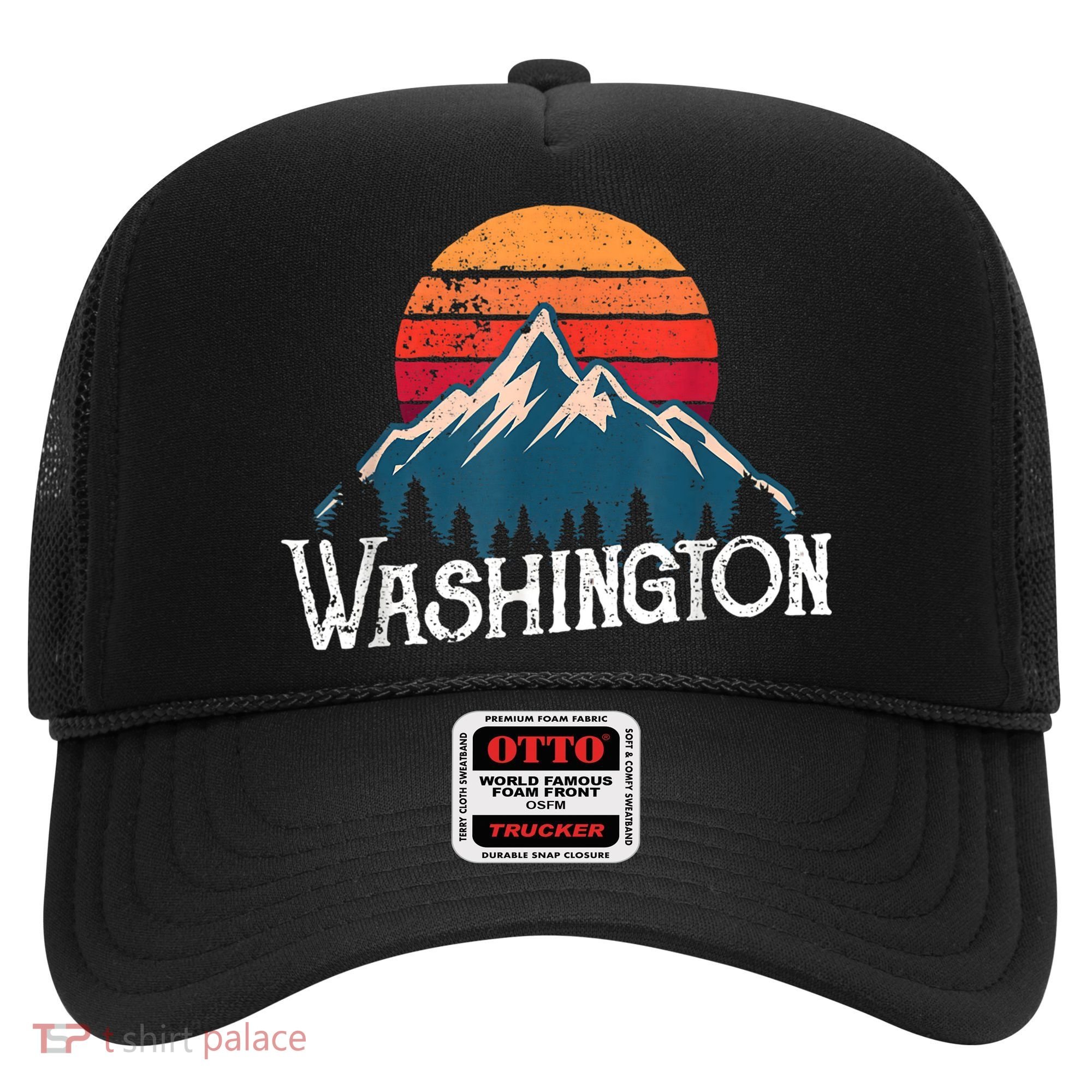 Retro Washington Wn Mountains State Outdoor Hat