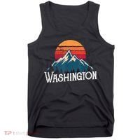Retro Washington Wn Mountains State Outdoor Tank Top thumb 0