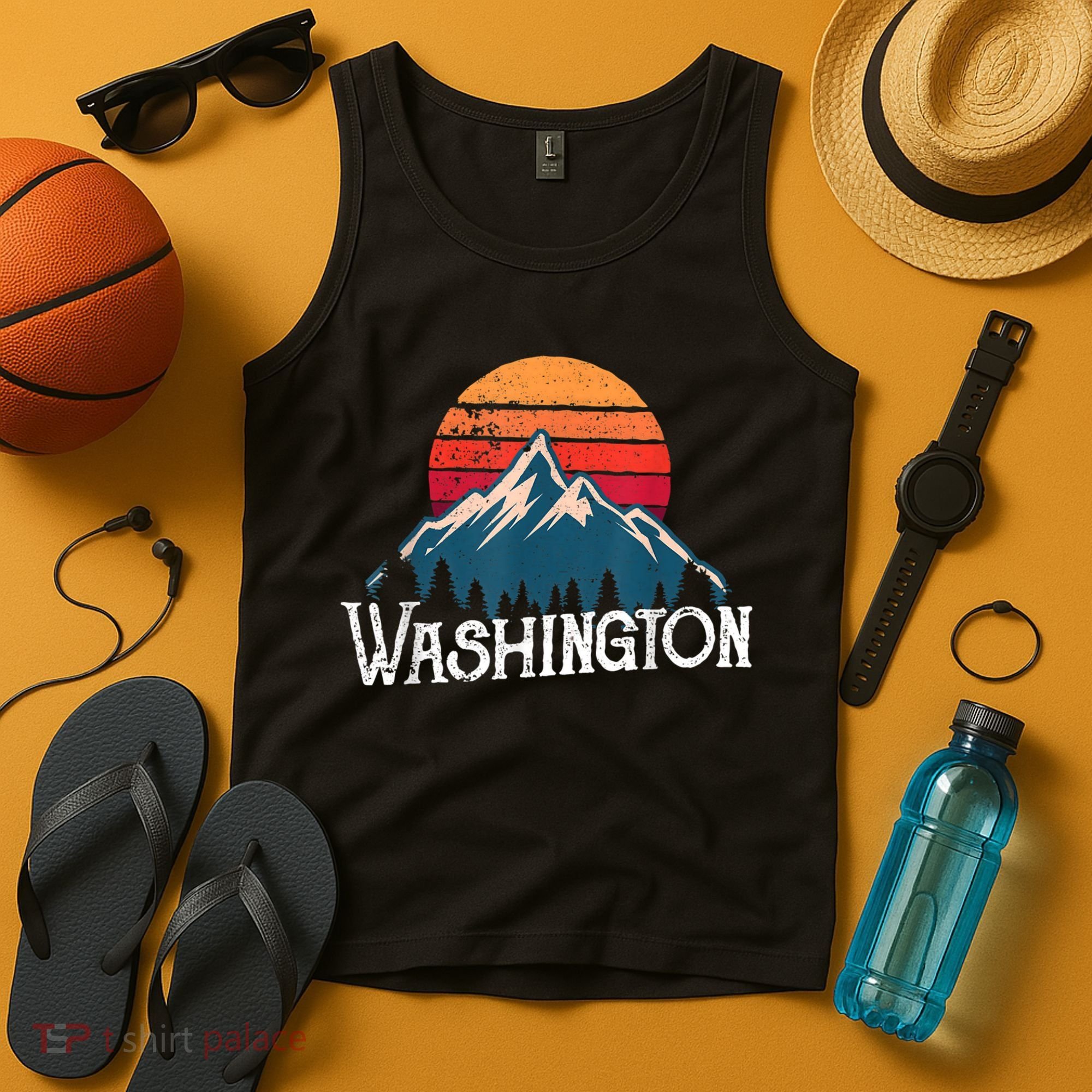 Retro Washington Wn Mountains State Outdoor Tank Top