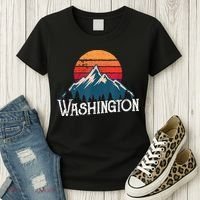 Retro Washington Wn Mountains State Outdoor Women's T-Shirt thumb 3