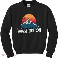 Retro Washington Wn Mountains State Outdoor Kids Sweatshirt thumb 0