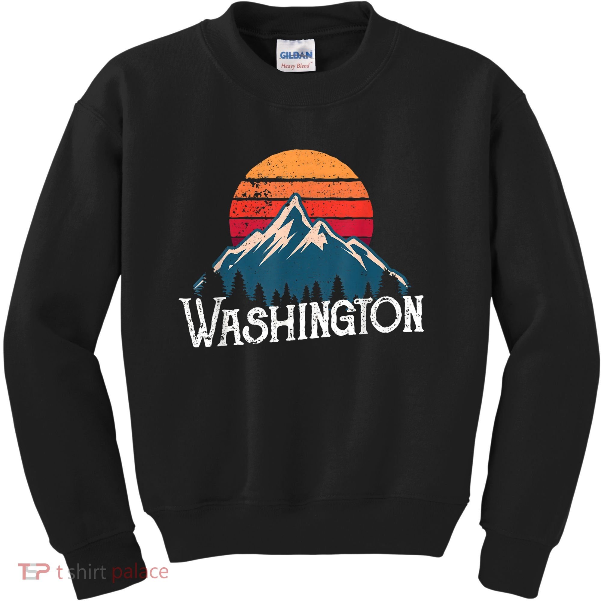 Retro Washington Wn Mountains State Outdoor Kids Sweatshirt