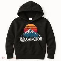 Retro Washington Wn Mountains State Outdoor Kids Hoodie thumb 0