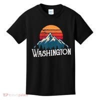 Retro Washington Wn Mountains State Outdoor Kids T-Shirt thumb 0