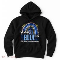 Rainbow We Wear Blue Child Abuse Prevention Month Awareness Hoodie thumb 0