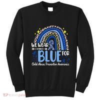 Rainbow We Wear Blue Child Abuse Prevention Month Awareness Sweatshirt thumb 0