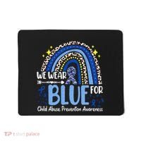 Rainbow We Wear Blue Child Abuse Prevention Month Awareness Mousepad thumb 0