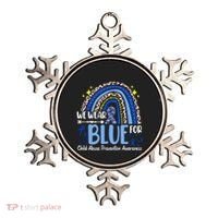 Rainbow We Wear Blue Child Abuse Prevention Month Awareness Ornament thumb 0