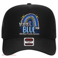 Rainbow We Wear Blue Child Abuse Prevention Month Awareness Hat thumb 0
