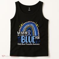 Rainbow We Wear Blue Child Abuse Prevention Month Awareness Tank Top thumb 2