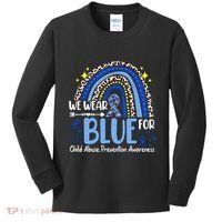 Rainbow We Wear Blue Child Abuse Prevention Month Awareness Kids Long Sleeve Shirt thumb 0