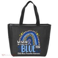Rainbow We Wear Blue Child Abuse Prevention Month Awareness Tote Bag thumb 0