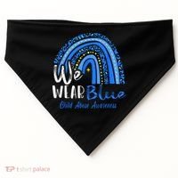 Rainbow We Wear Child Abuse Awareness USA-Made Doggie Bandana thumb 0