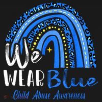 Rainbow We Wear Child Abuse Awareness USA-Made Doggie Bandana thumb 2