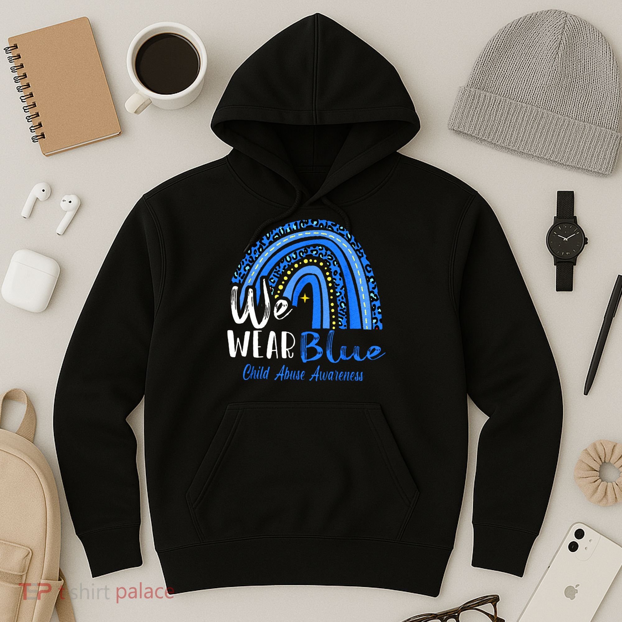 Rainbow We Wear Child Abuse Awareness Hoodie