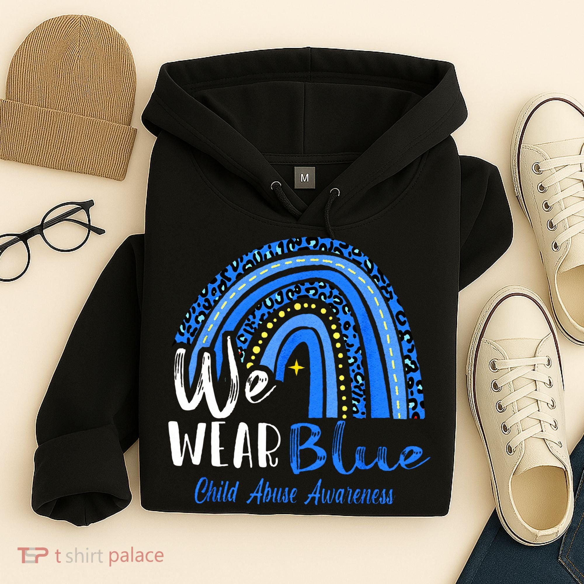 Rainbow We Wear Child Abuse Awareness Hoodie