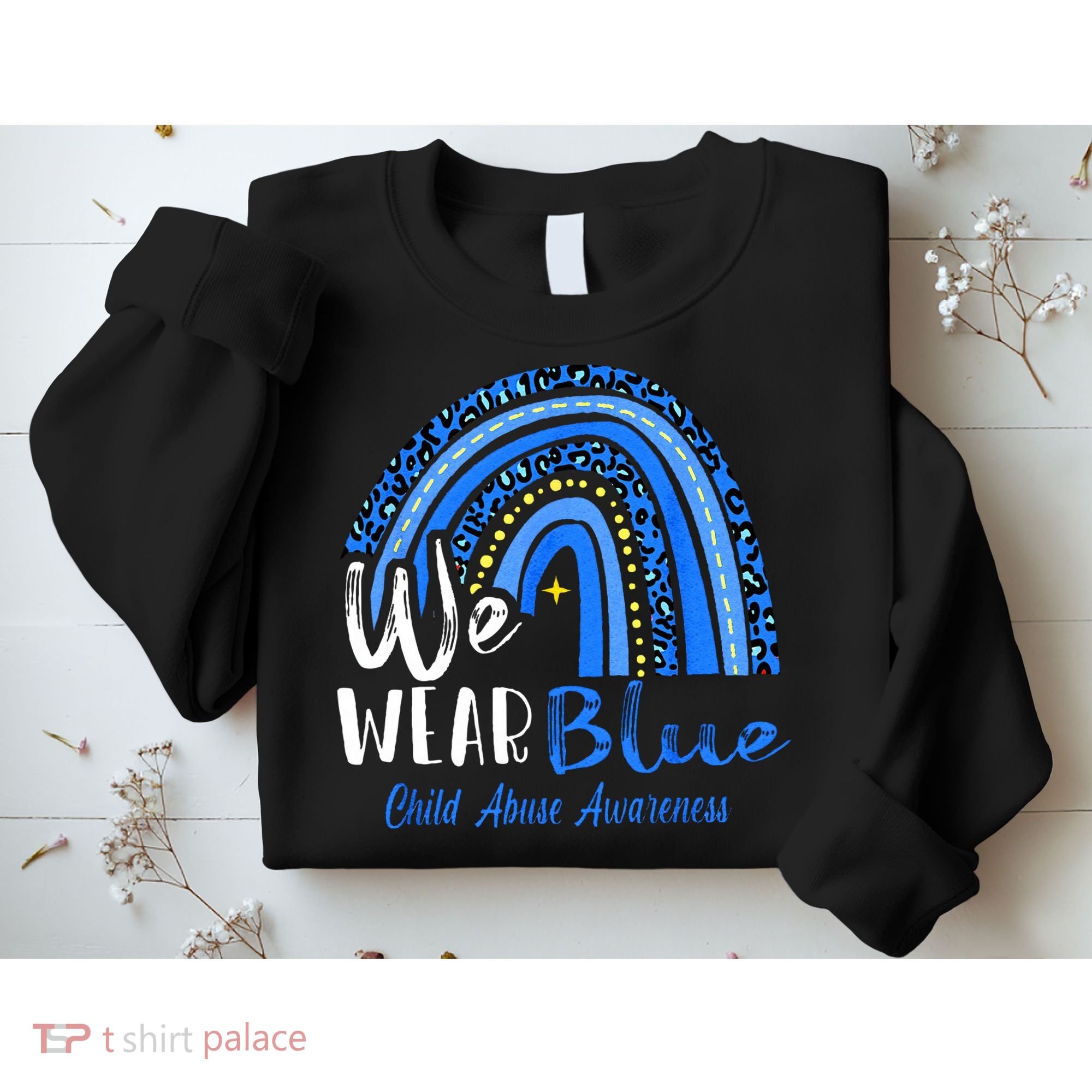 Rainbow We Wear Child Abuse Awareness Sweatshirt