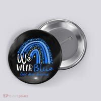 Rainbow We Wear Child Abuse Awareness Button thumb 0