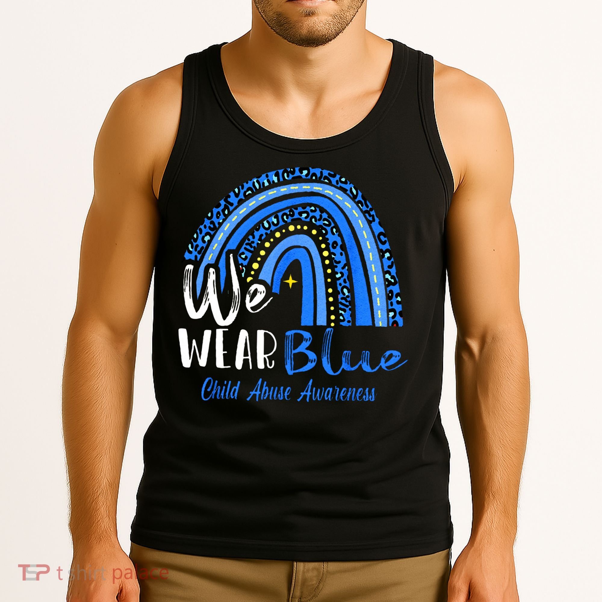 Rainbow We Wear Child Abuse Awareness Tank Top