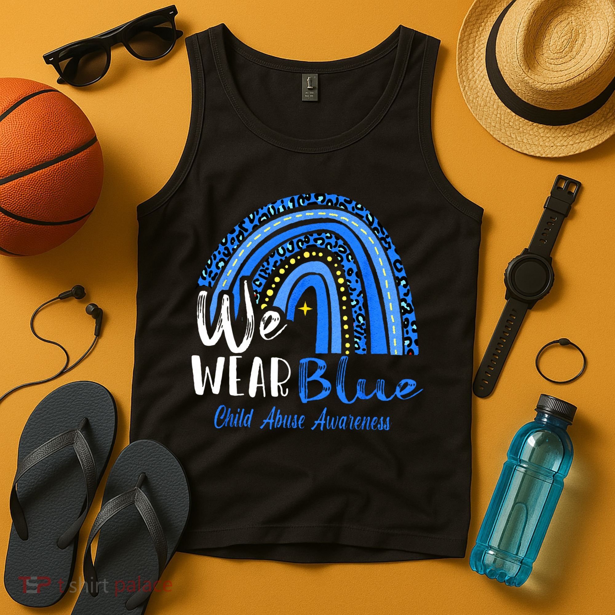 Rainbow We Wear Child Abuse Awareness Tank Top