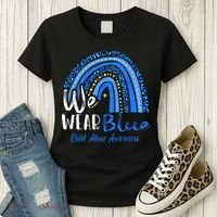 Rainbow We Wear Child Abuse Awareness Women's T-Shirt thumb 3