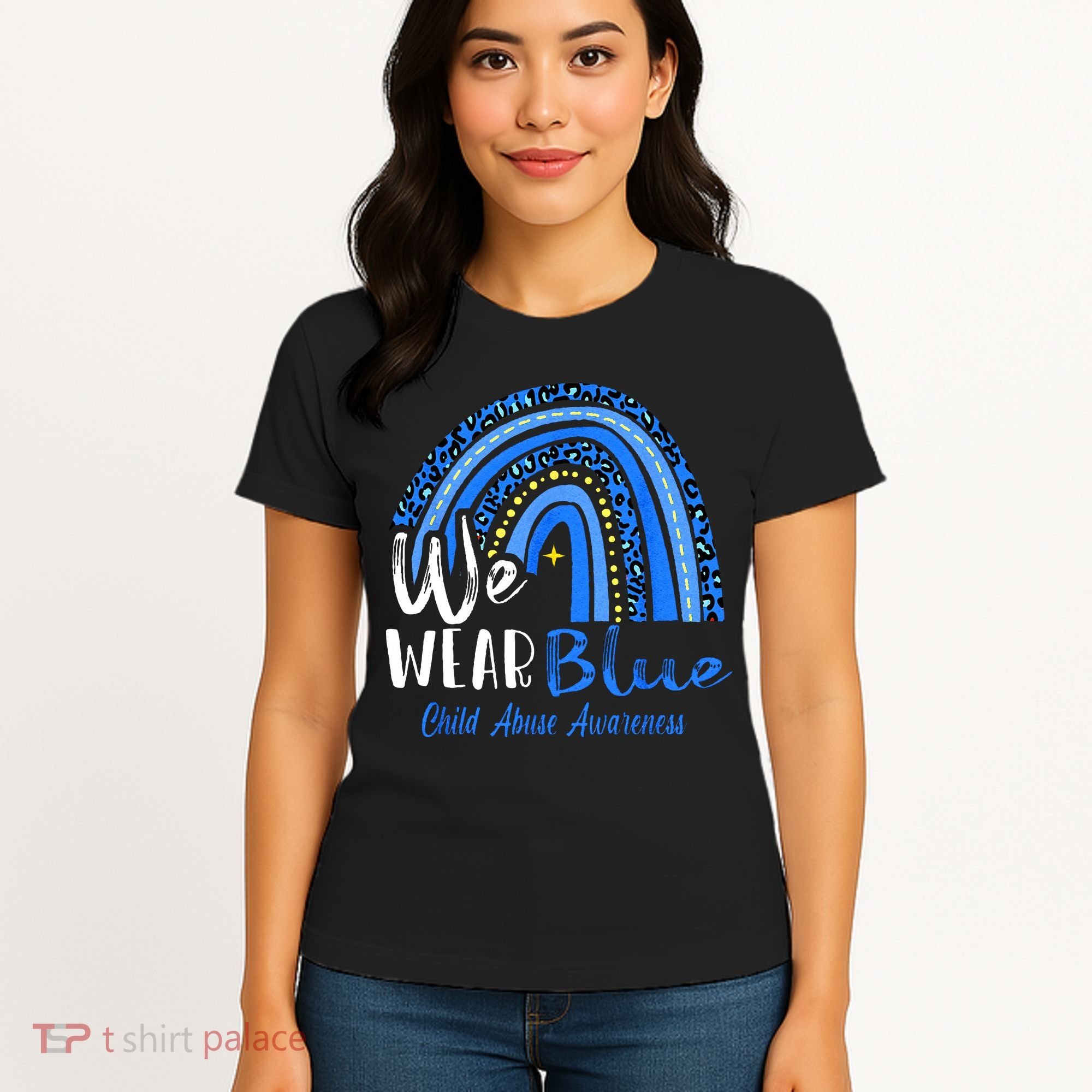 Rainbow We Wear Child Abuse Awareness Women's T-Shirt