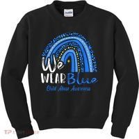 Rainbow We Wear Child Abuse Awareness Kids Sweatshirt thumb 0