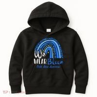 Rainbow We Wear Child Abuse Awareness Kids Hoodie thumb 0