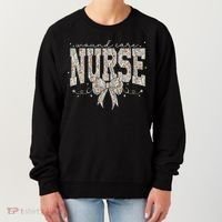 Retro Wildflower Wound Care Nurse Coquette Bow WOCN Nursing Women's Sweatshirt thumb 0