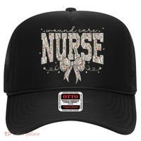 Retro Wildflower Wound Care Nurse Coquette Bow WOCN Nursing Hat thumb 0