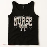 Retro Wildflower Wound Care Nurse Coquette Bow WOCN Nursing Tank Top thumb 2