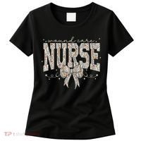 Retro Wildflower Wound Care Nurse Coquette Bow WOCN Nursing Women's T-Shirt thumb 0