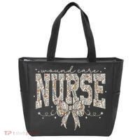 Retro Wildflower Wound Care Nurse Coquette Bow WOCN Nursing Tote Bag thumb 0