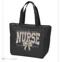 Retro Wildflower Wound Care Nurse Coquette Bow WOCN Nursing Tote Bag thumb 3