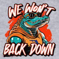 Retro We WonT Back Down Blue And Orange Gator Women's Sweatshirt thumb 2