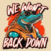 Retro We WonT Back Down Blue And Orange Gator Tote Bag thumb 4