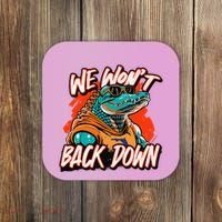 Retro We WonT Back Down Blue And Orange Gator Coaster thumb 0