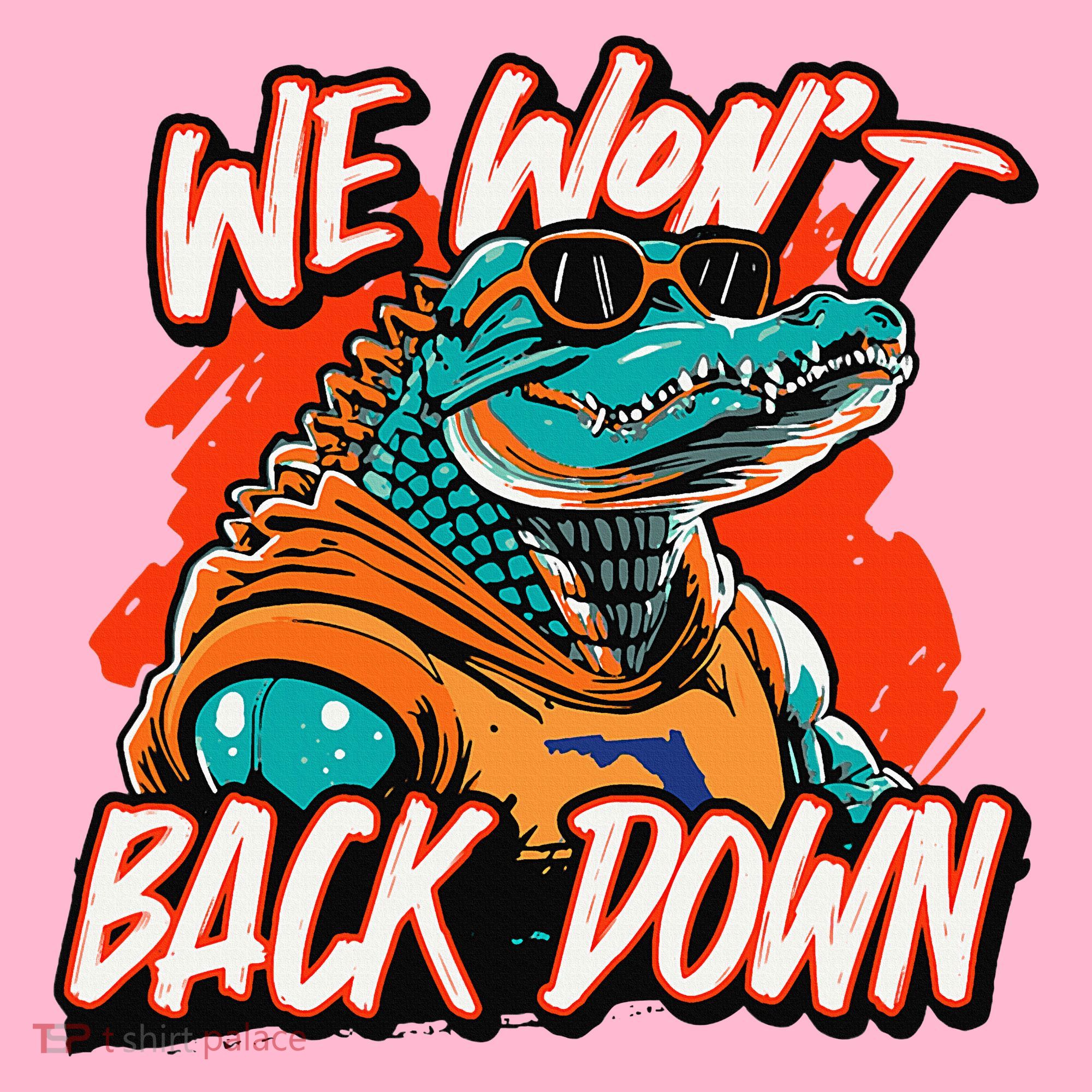 Retro We WonT Back Down Blue And Orange Gator Coaster