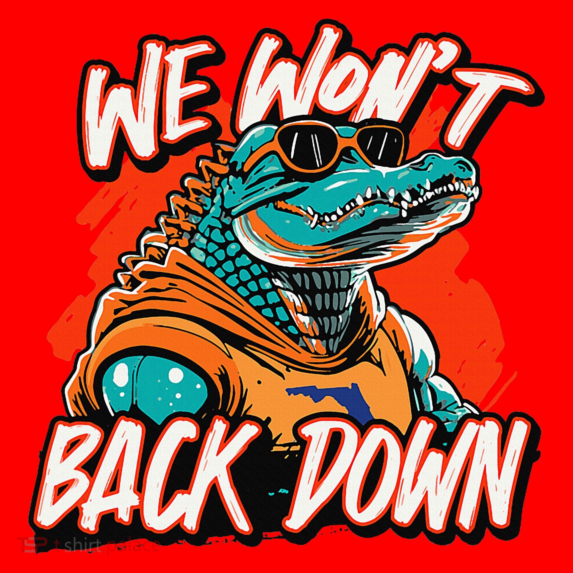 Retro We WonT Back Down Blue And Orange Gator Santa Hat