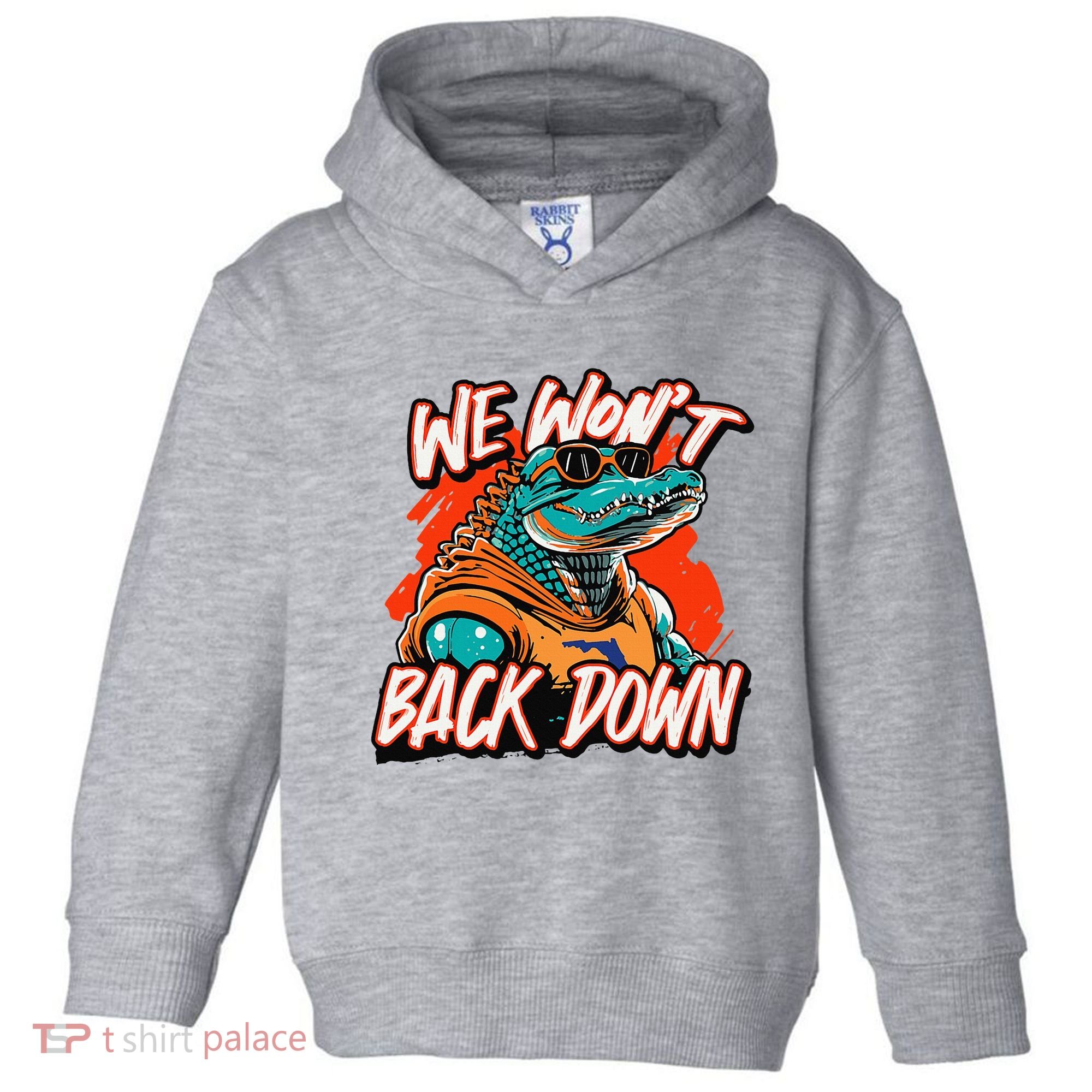 Retro We WonT Back Down Blue And Orange Gator Toddler Hoodie