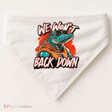 Retro We WonT Back Down Blue And Orange Gator USA-Made Doggie Bandana