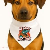 Retro We WonT Back Down Blue And Orange Gator USA-Made Doggie Bandana thumb 1
