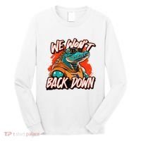 Retro We WonT Back Down Blue And Orange Gator Long Sleeve Shirt thumb 0