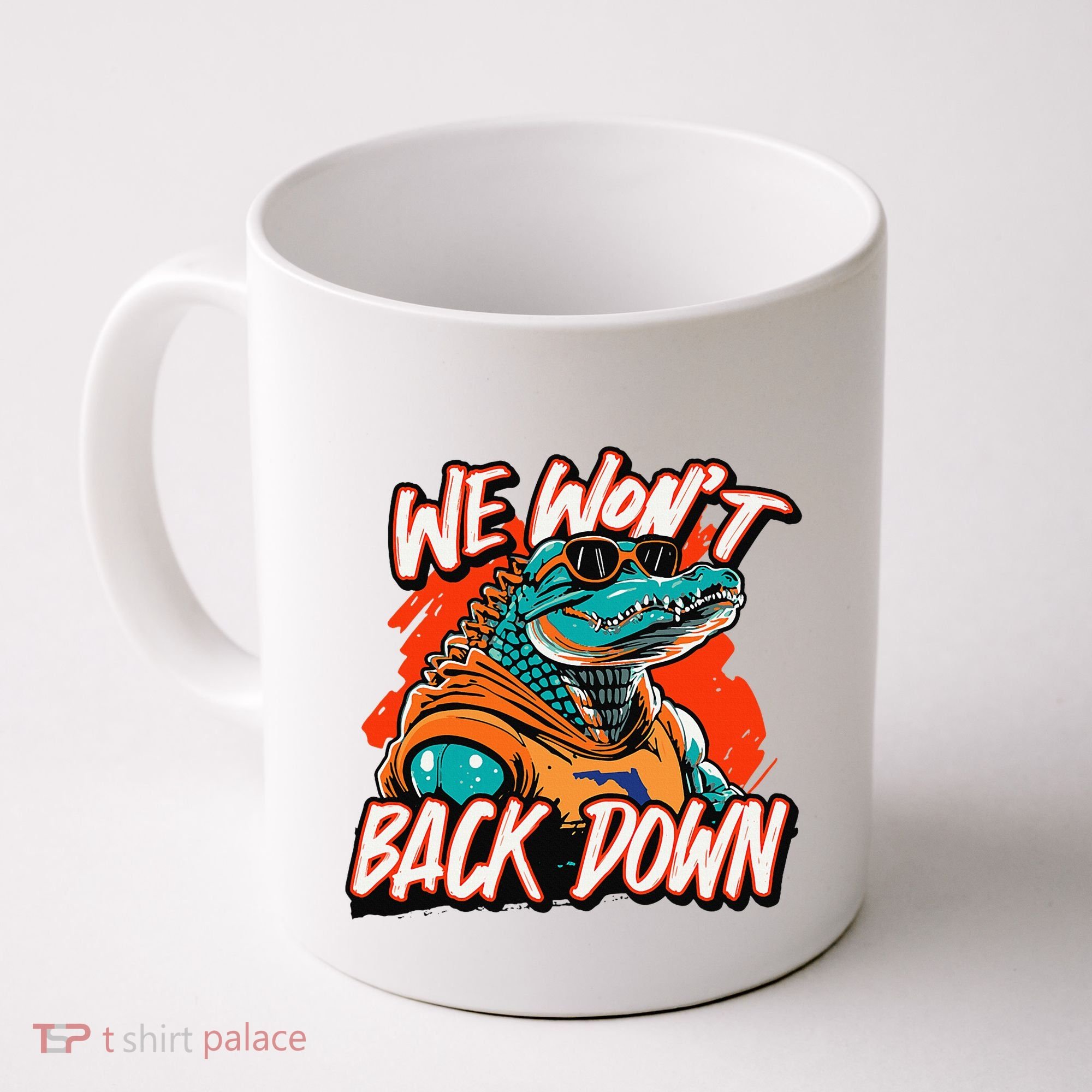 Retro We WonT Back Down Blue And Orange Gator Coffee Mug