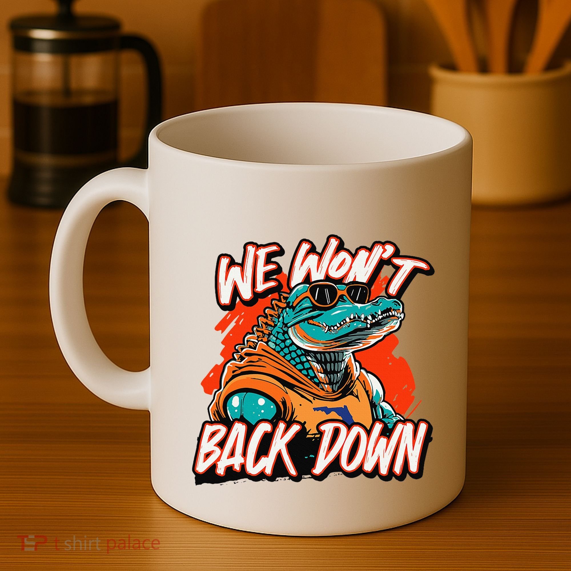 Retro We WonT Back Down Blue And Orange Gator Coffee Mug