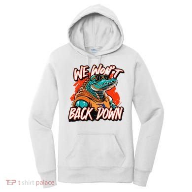 Retro We WonT Back Down Blue And Orange Gator Women's Hoodie