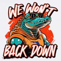 Retro We WonT Back Down Blue And Orange Gator Women's Hoodie thumb 2