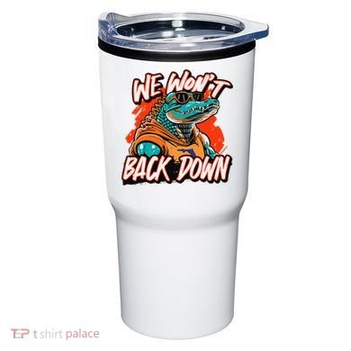 Retro We WonT Back Down Blue And Orange Gator Tumbler