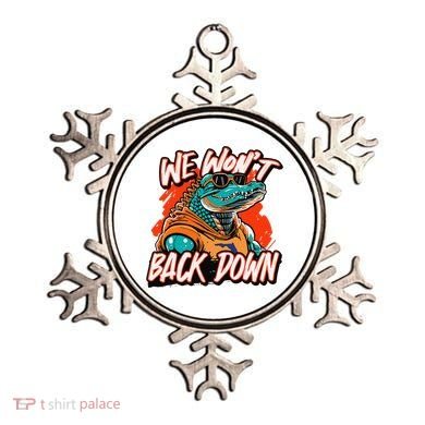 Retro We WonT Back Down Blue And Orange Gator Ornament