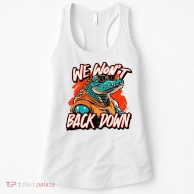 Retro We WonT Back Down Blue And Orange Gator Women's Tank Top